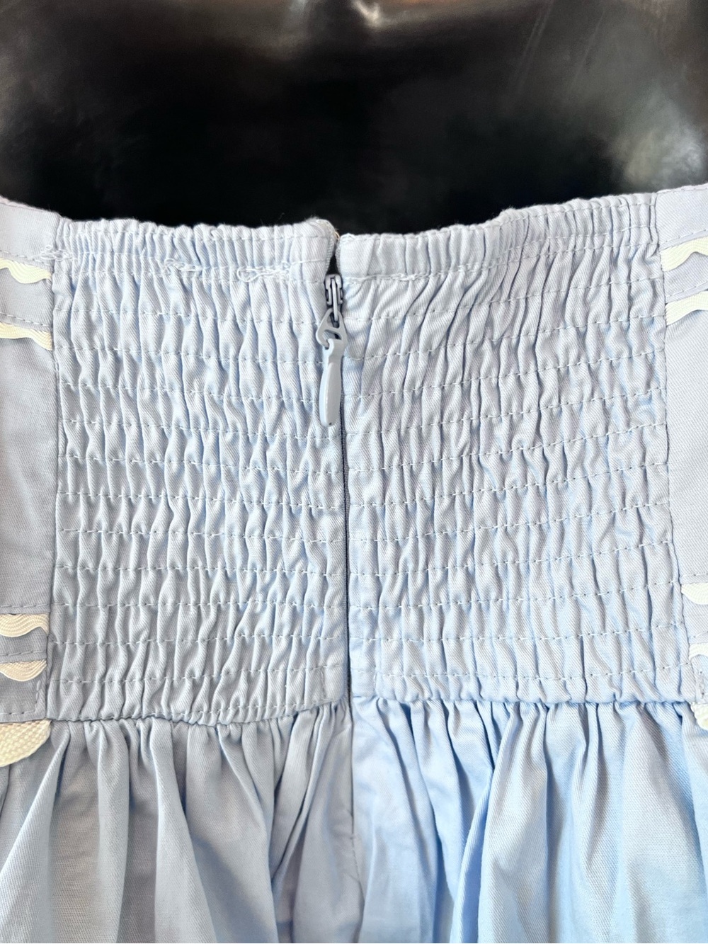 Sofie The Label Dani Contrast Trim Poplin Babydoll Top - Blue - Picture 10 of 12